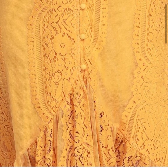 Bohemian Lace Button Midi Dress Boho Femme - Picture 5 of 9